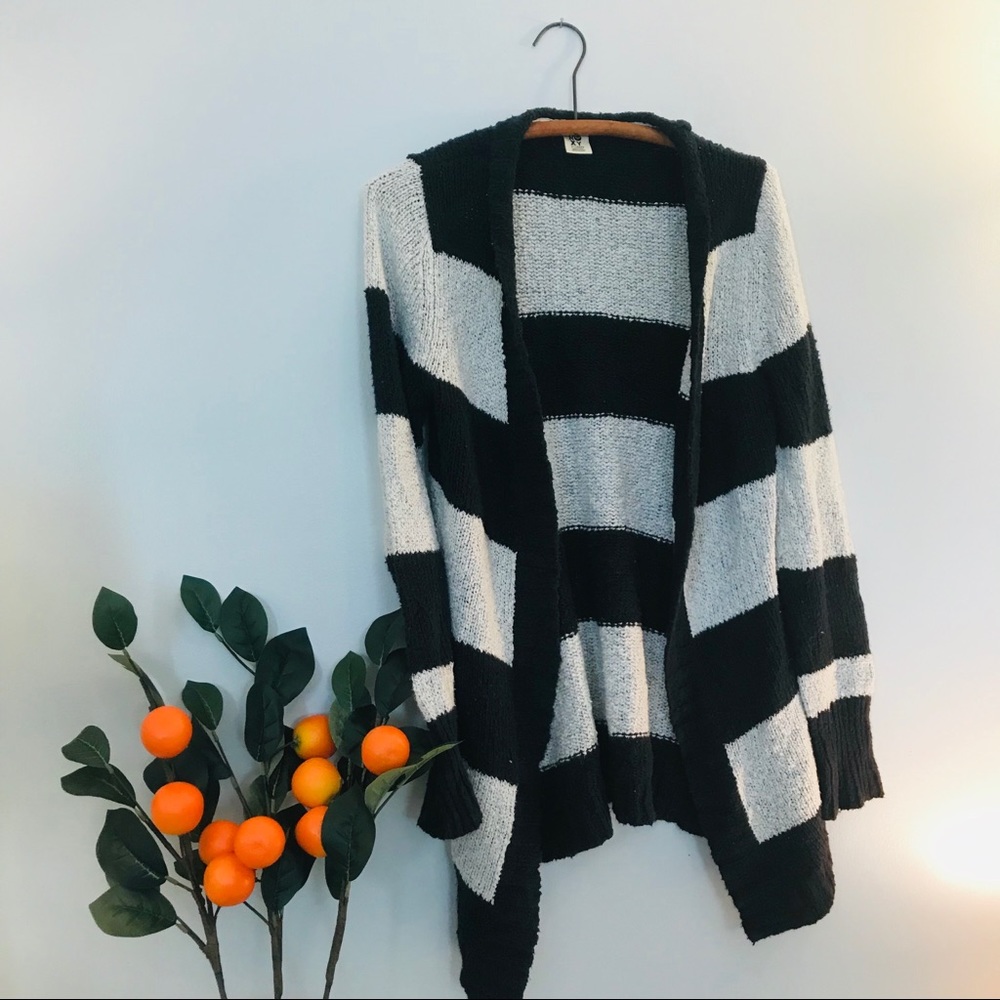 Fuzzy open draped cardigan
